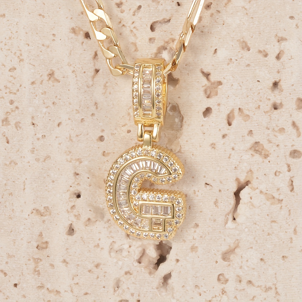 2023 Trend Cubic Zirconia Letters A-Z Pendant Necklaces Iced Out