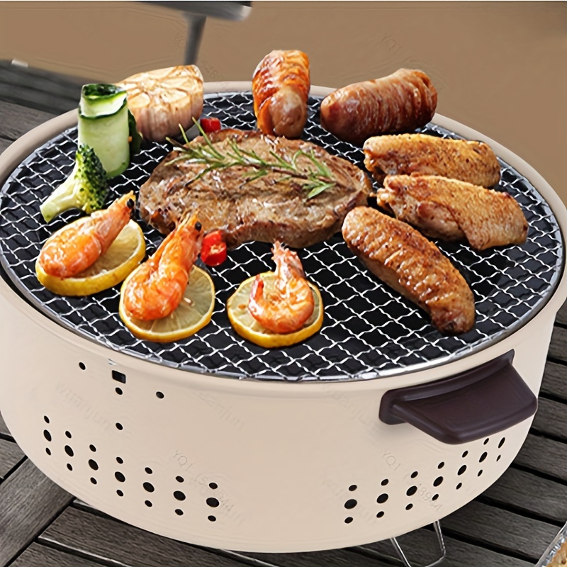 New Outdoor Smokeless Round Grill Small Stove Charcoal Grill - Temu