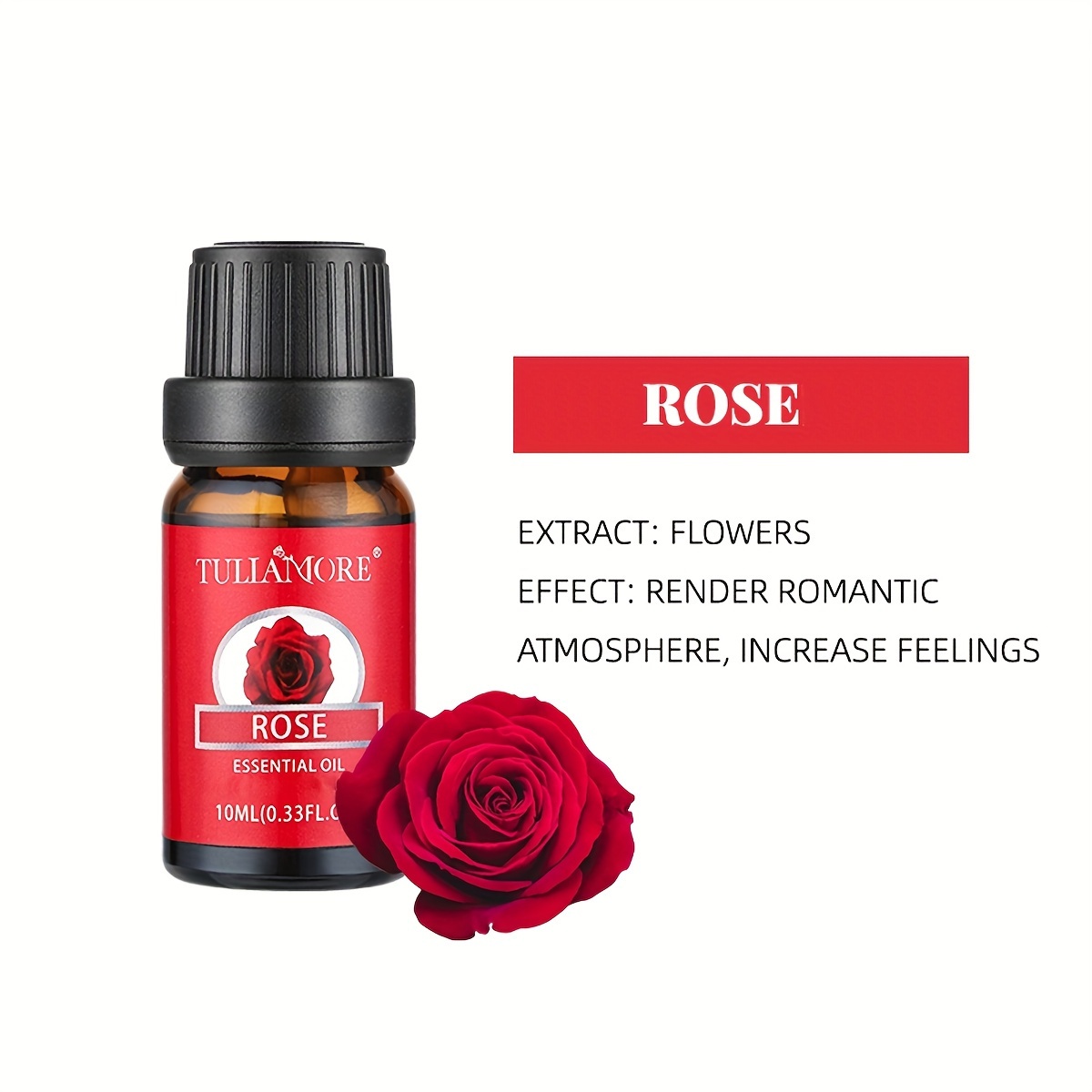 1pc Fragrance Oil, Aromatherapy Essential Oil For Diffuser, Humidifier,  Massage, Skin Care (10ml) - Rose