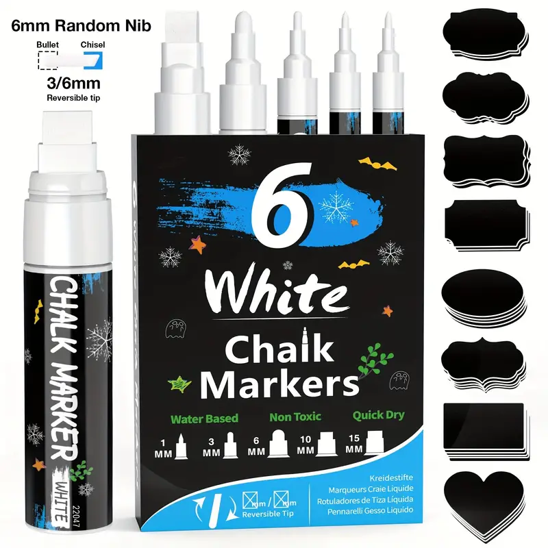 White Chalk Pens For Window Blackboard Washable Chalk Pen - Temu