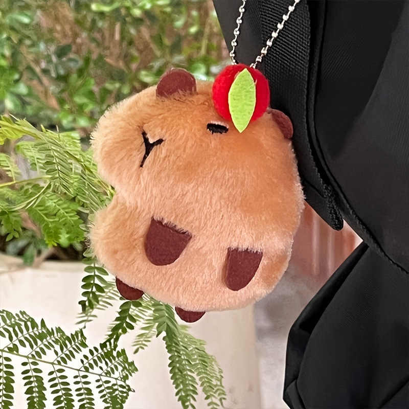 Capybara Plüschtier, 10 cm süße Kapibala-Puppe mit Erdbeer