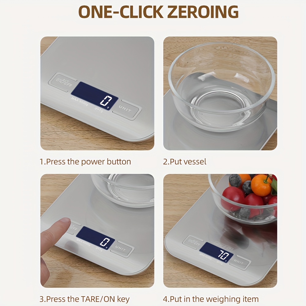 Portable Stainless Steel Electronic Scale For Kitchen, Baking, And Jewelry  - Accurate And Convenient Weight Measurement - Temu