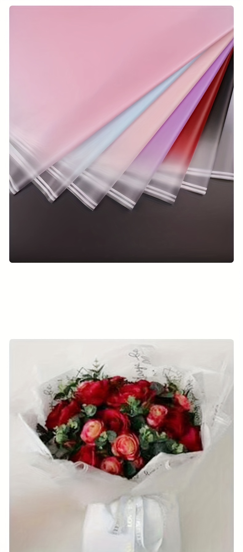 Gradient Matte Wrapping Paper Flower Wrapping Paper - Temu