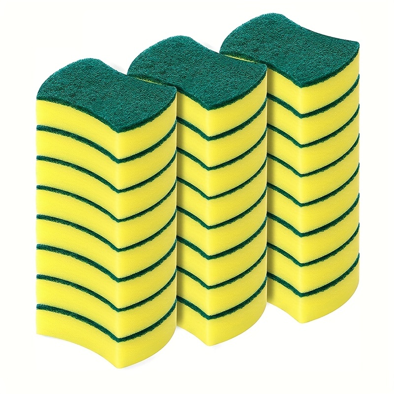 Kitchen Cleaning Sponges, 20 Pack Dish Sponges Individually Wrapped Non-Scratch Scouring Pad Heavy Duty Scrub Sponges for Household, Bathroom