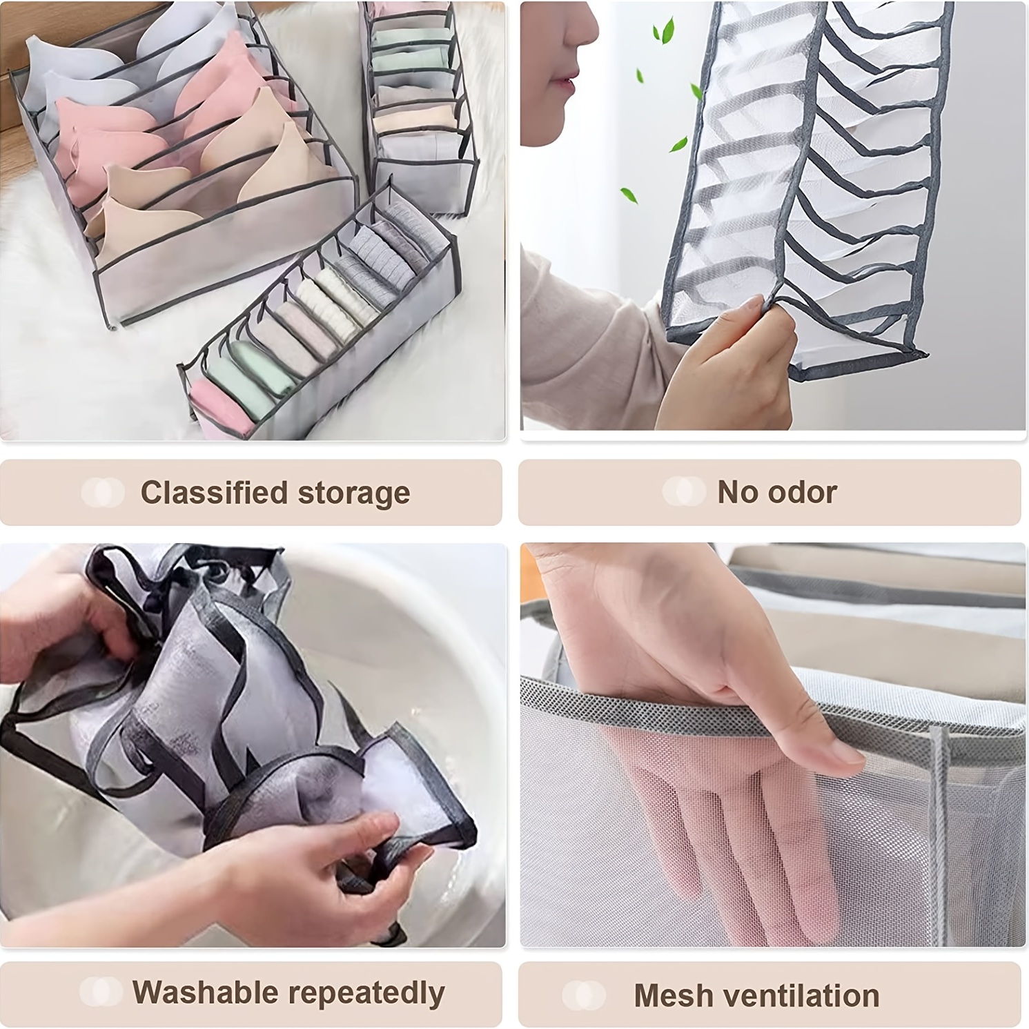 BestGO】Foldable Underwear Bra Necktie Panties Socks Storage Box Compartment  Underpants Bra Organizer Drawer For Home