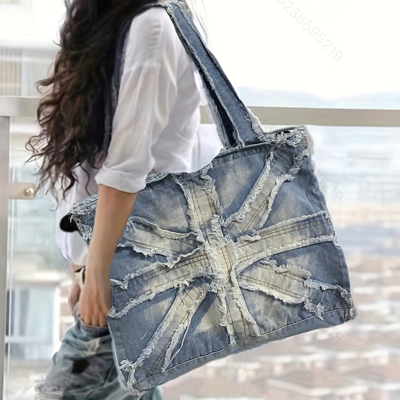 Mini Small Denim Purse Jean Boston Barrel Bags Quilted Checkered Top Handle Canvas Tote Crossbody Bags Satchel Handbag for Women,Blue