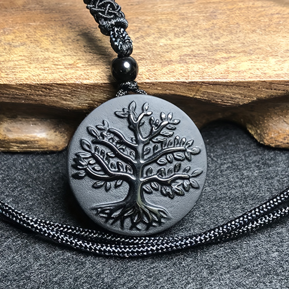 

1pc Natural Frosted Life Tree Necklace Pendant