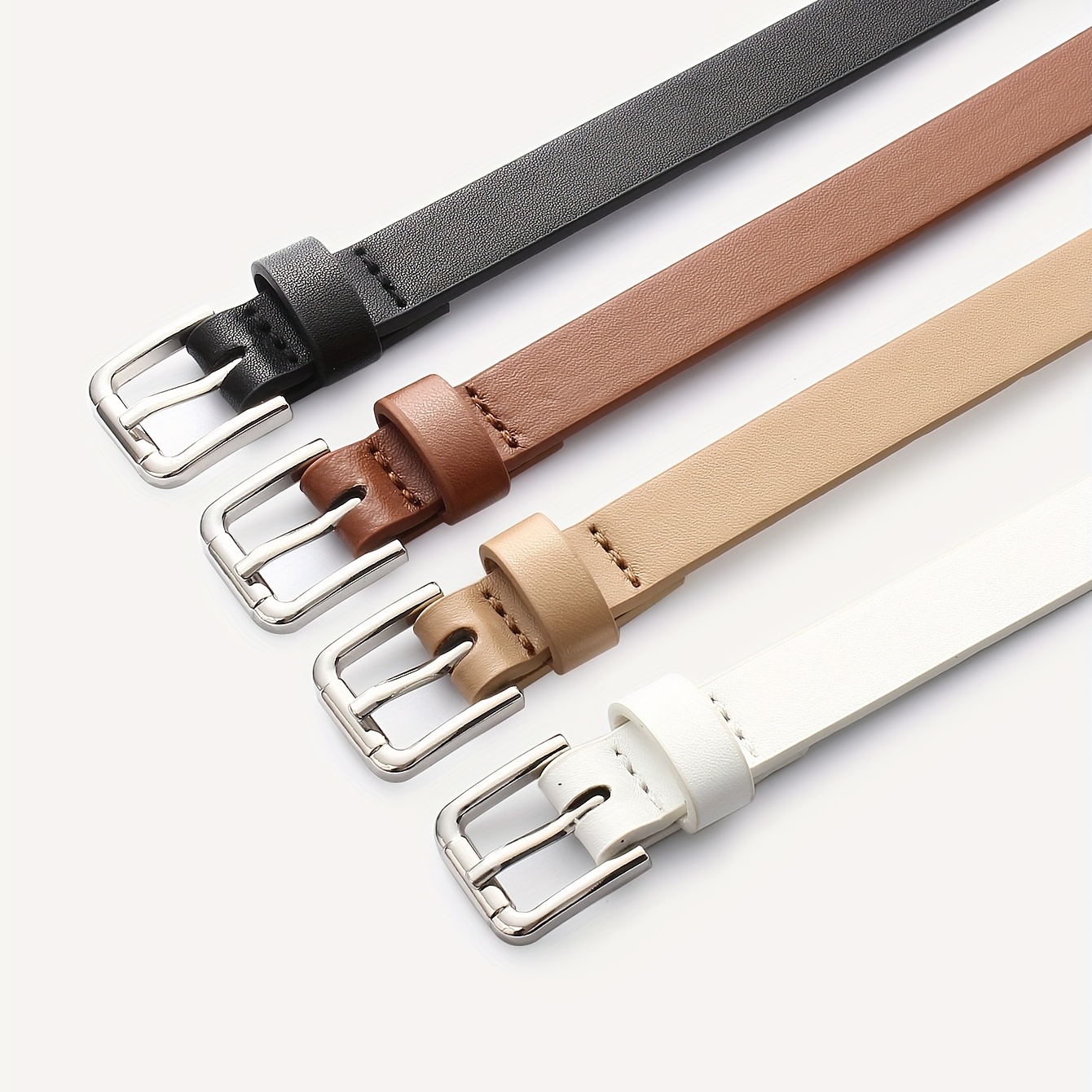 Square Pin Buckle Belt Set PU Vintage Jeans Pants Belt Women