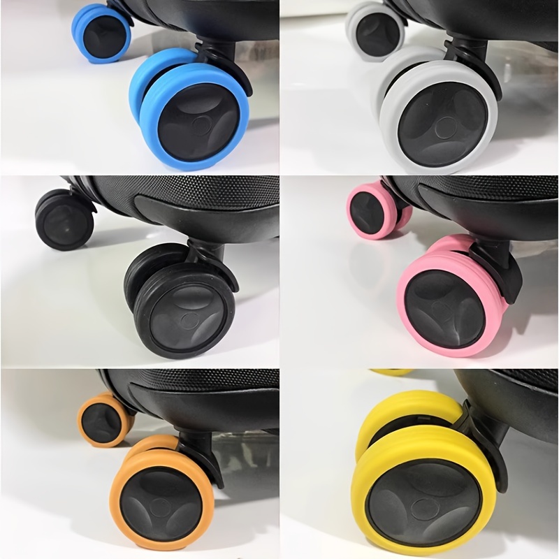 4/8 Pcs Mini Travel Suitcase Wheels Covers, Simple Silicone Luggage Case  Wheels Protector, Travel Accessories