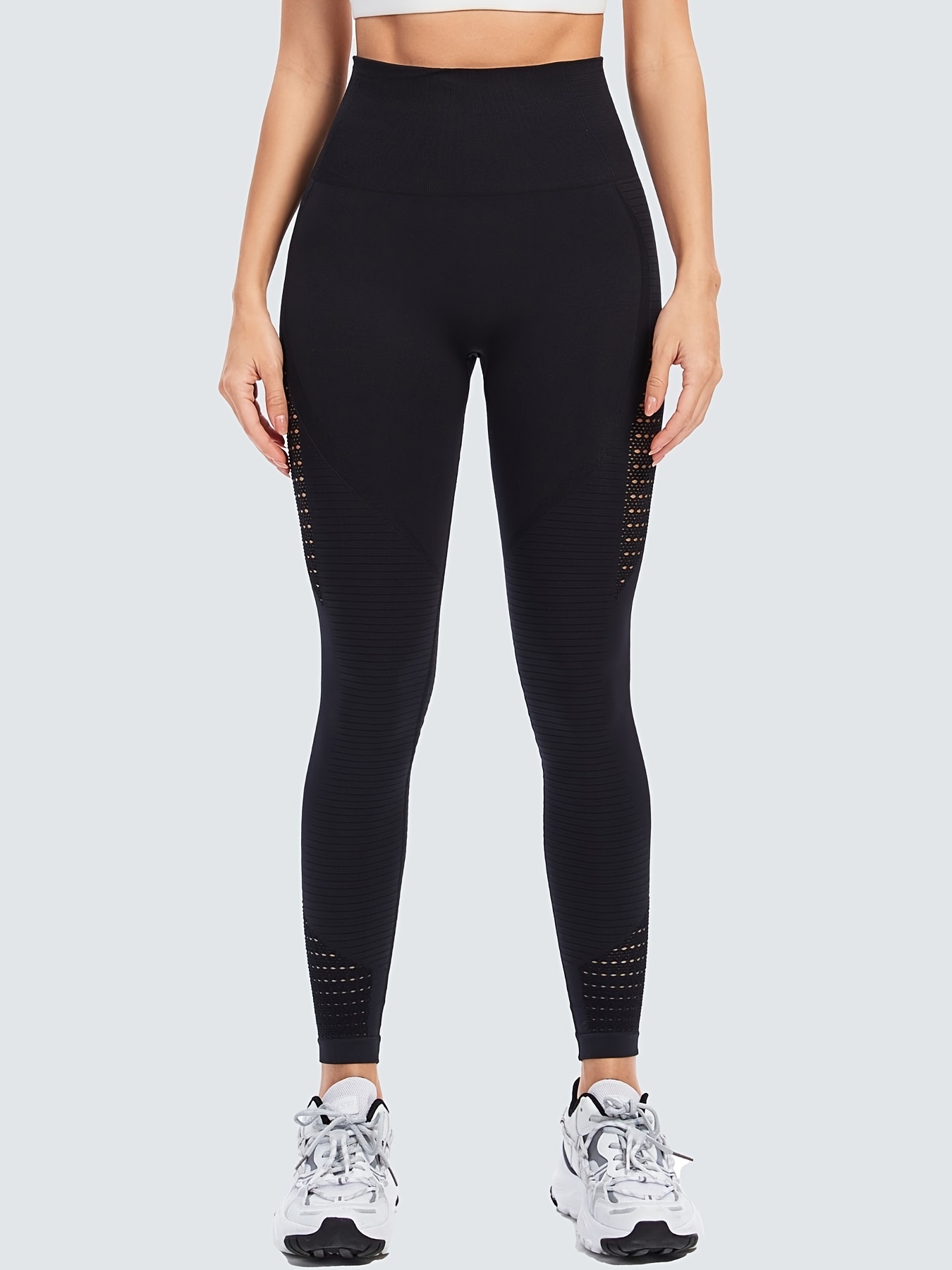 Laser Cut Smooth High Waisted leggings - Womens Activewear