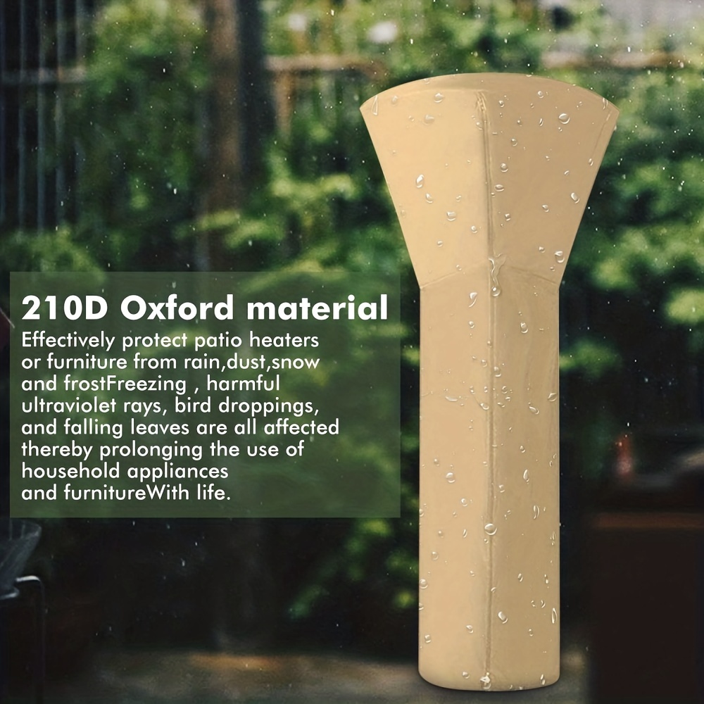 Patio Heater Covers With Zipper 210d Oxford Beige Waterproof u0026 Dustproof  Garden Heavy Duty Stand Up Heater Cover With Storage Bag, - Temu