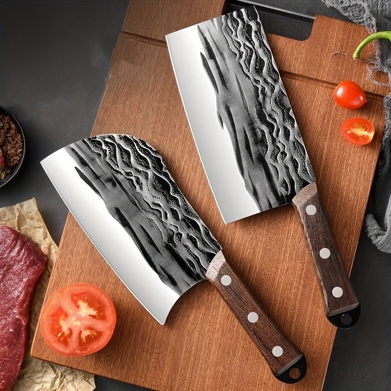 Vegetable Cutting Meat Knife, Kitchen Knife, Household Forged Round Handle Slicing  Knife, Ultra-fast Sharp Kitchen Chef Special Knife - Temu