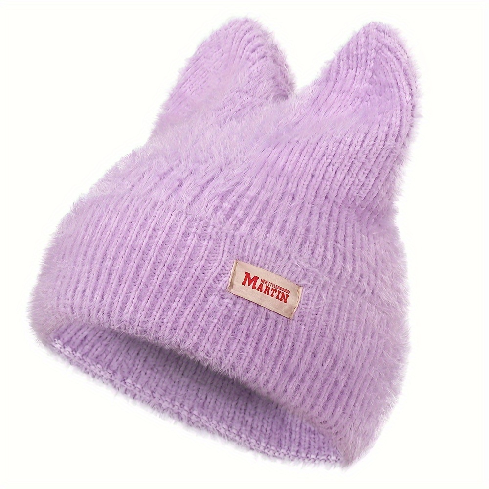 TEMU Fashionable Autumn/winter Warm Hat For Women, Elastic Earflap Solid Color Winter Hat, Women' Color Casual Outdoor Cold Weather Hat, Ski Hat,