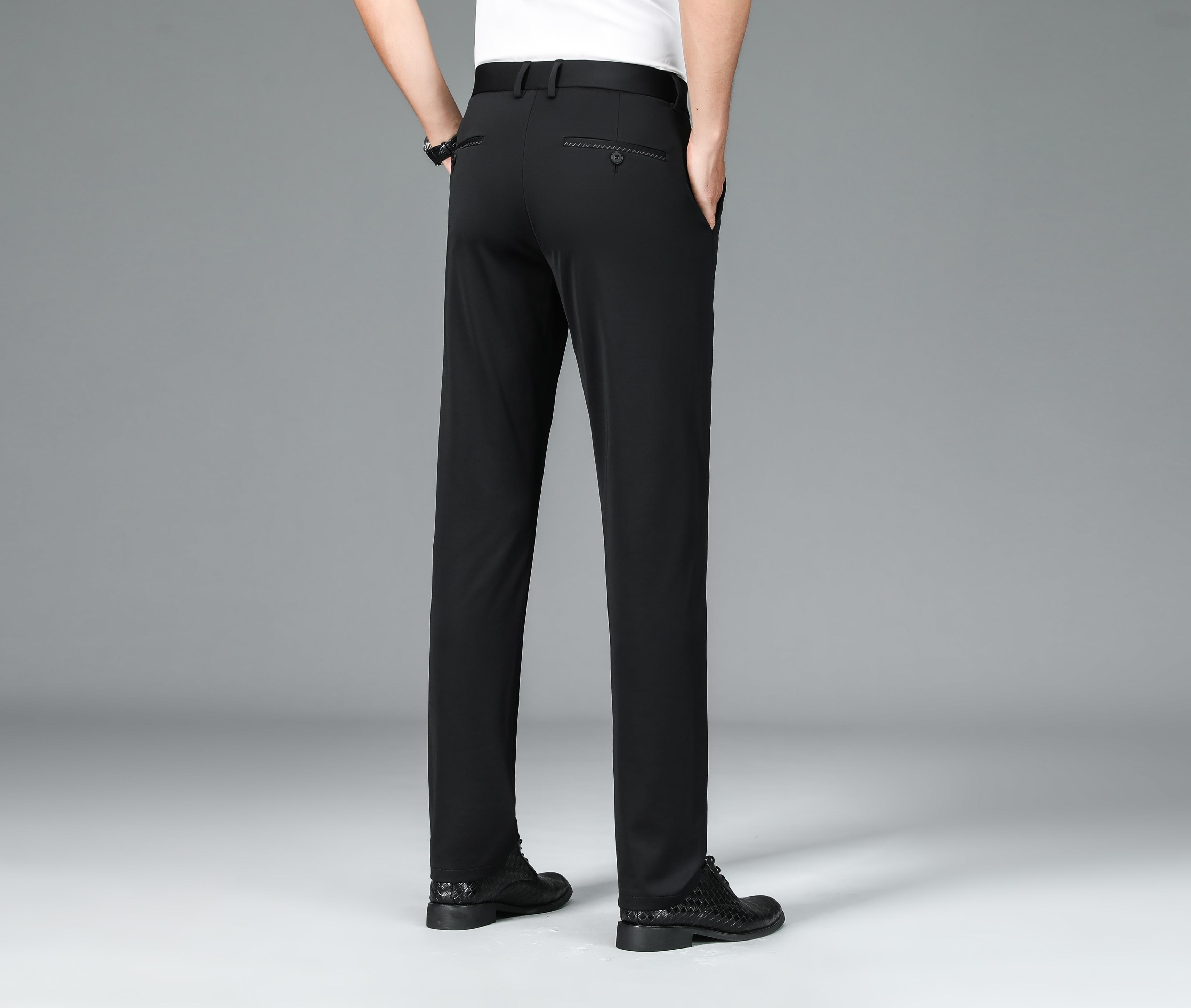 Women Business Casual Trousers Straight Thin Office Formal Elastic