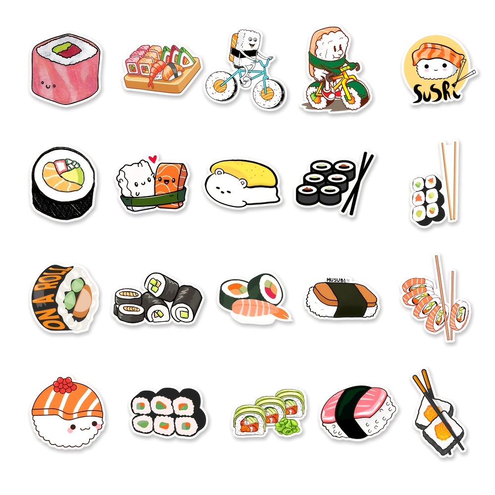 Japanese Kawaii Food Sticker, Sushi Scrapbook Stickers