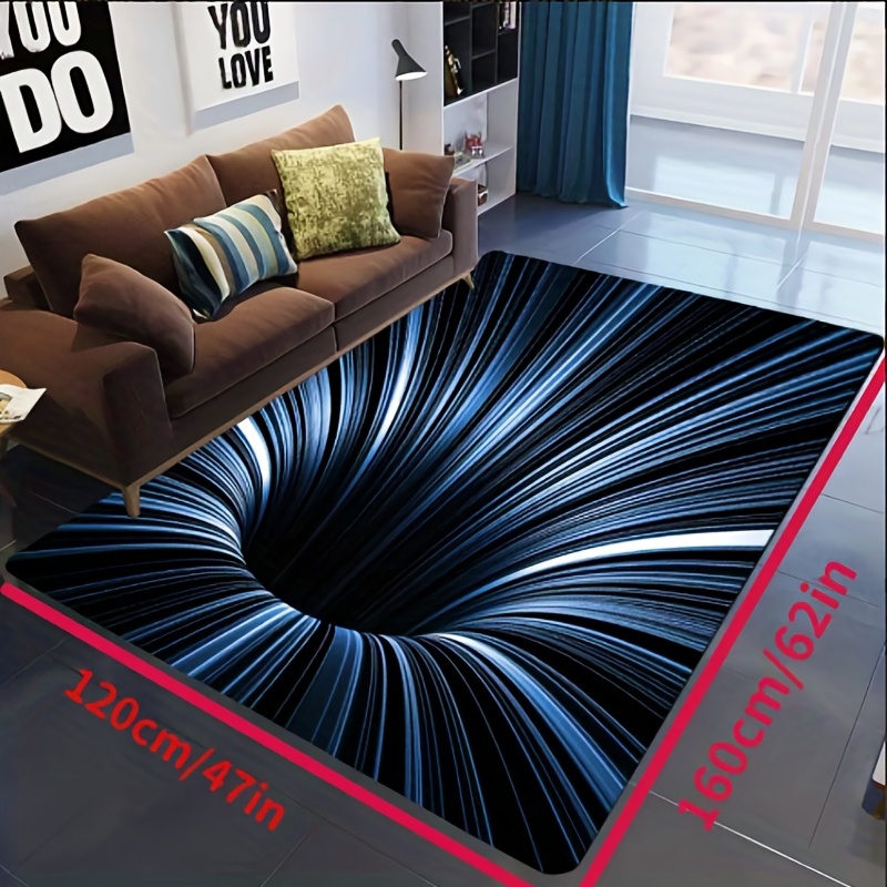 3D Vision Area Rug Soft Waterproof Machine Washable 4X5 25ft