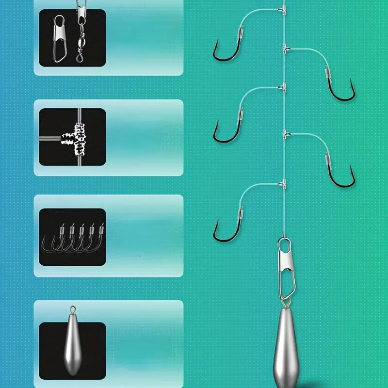 Extra Sharp Fishing Hooks Set T shaped Skewer Design 5 - Temu