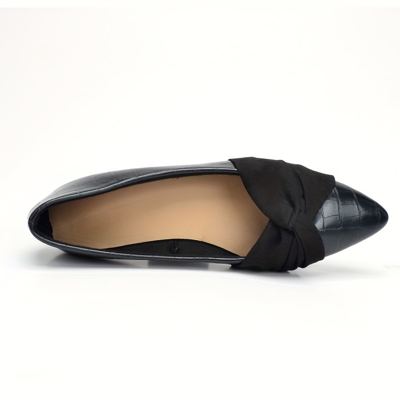 Women's Pointed Toe Bow Ballet Flats Slip On Shoes