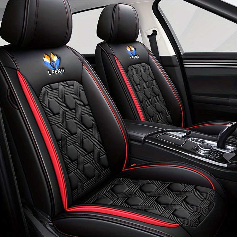 Black Car Seat Covers Faux Leather Protection Full Set Universal