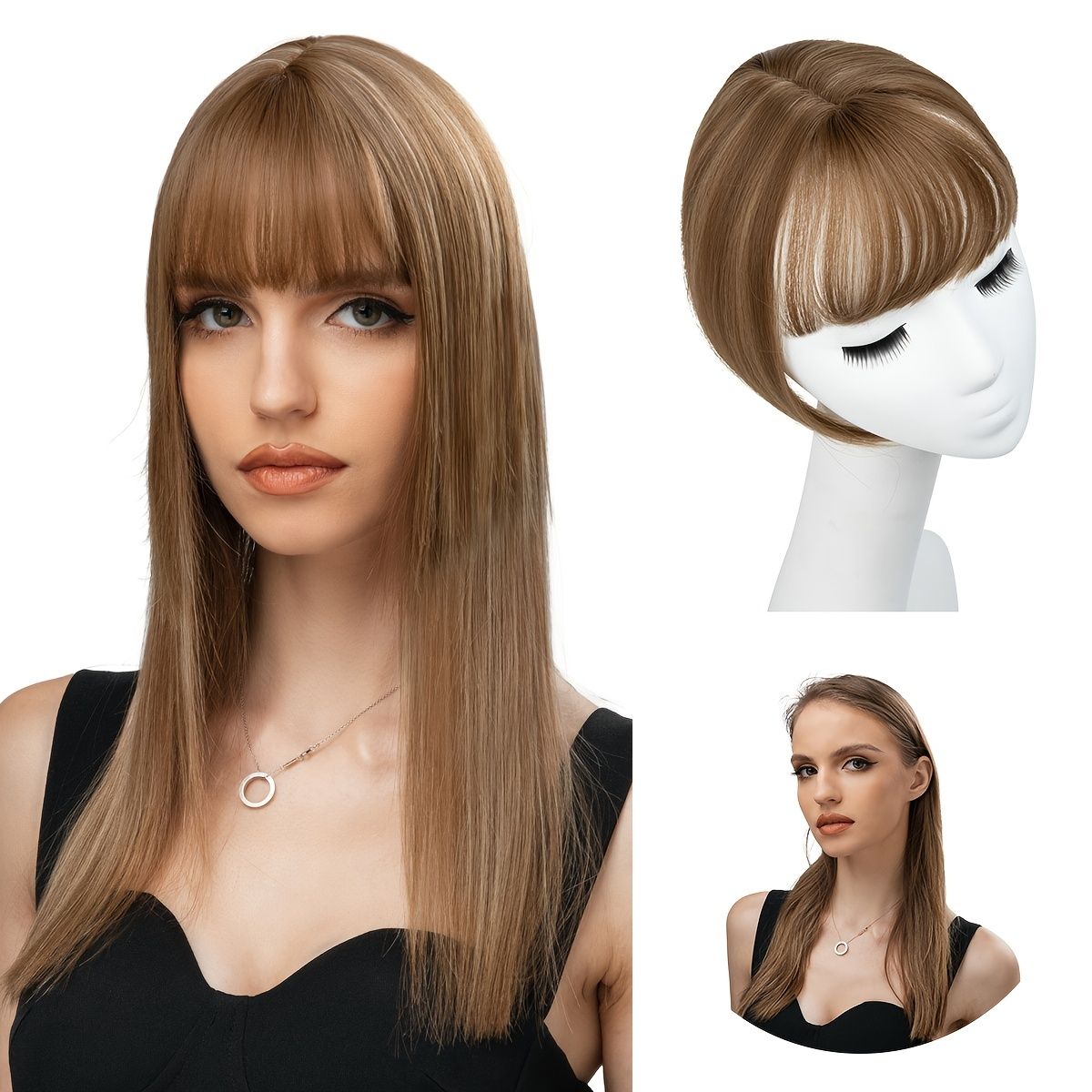 Clip In 3d Air Bangs Real Hair Bangs For Women Two Piece Clip On Fringe  Hair Extensions Part Wig | Shop The Latest Trends | Temu