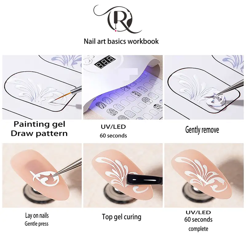Nail Art Practice Lines Drawing Painting Template Learning - Temu