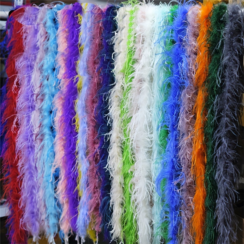 2M Feather Boa Strip For Christmas Tree Fluffy Feather On Ribbon Craft  Costume Fancy Dress Wedding Party Decoration Apparel Sewing & Fabric