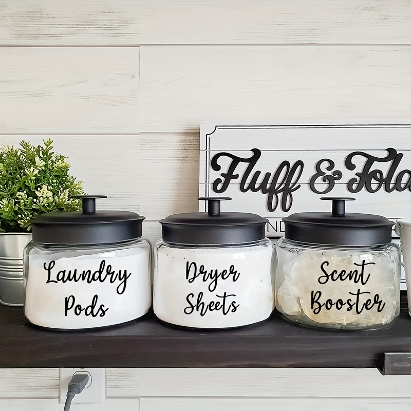 Laundry Container Labels/ Custom Labels for Jars and Bottles/ Laundry Room  Organization 