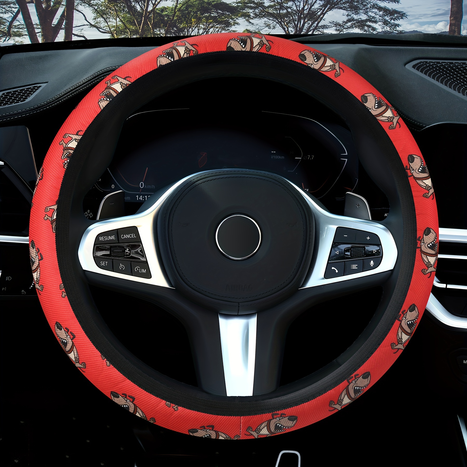 Halloween Spider Web Head Steering Wheel Cover, Universal 14.5-15 Inch Car  Wheel Protector, Anti-Slip Car Steering Wheel Accessories For Men And Women