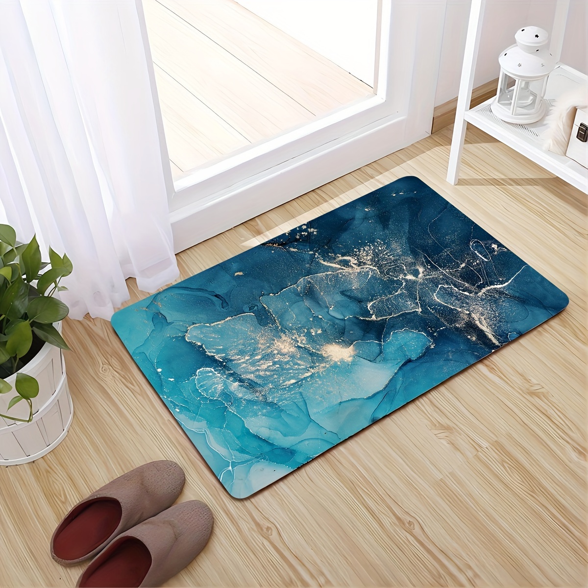 Non slip Marble Printed Floor Mat For Kitchen And - Temu