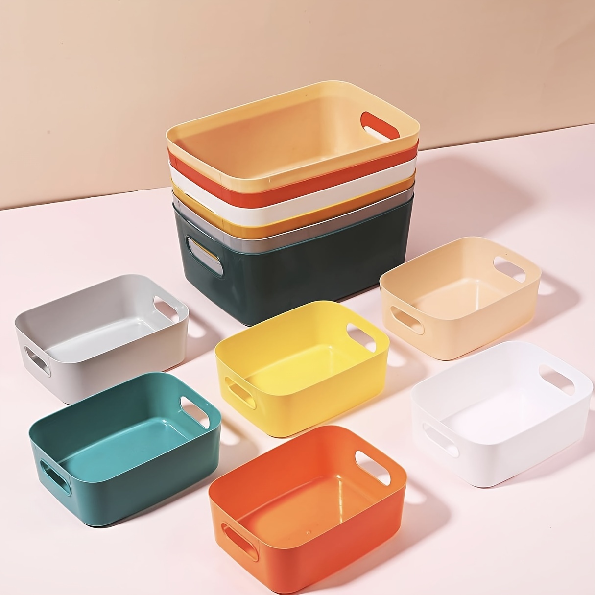 1-Pack Plastic Storage Bins and Baskets for Efficient Home Classroom  Organization - Small Containers in Multiple Colors for Kitchen, Cupboard box,  and Bathroom Organizer on Shelves and Tubs