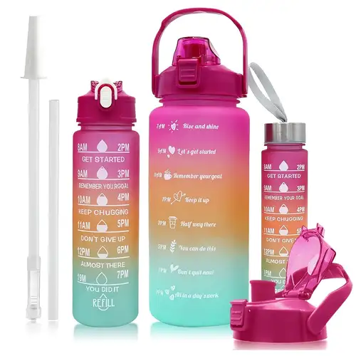 Bottiglia d'acqua da 2 litri con paglia ragazze femminili grandi bottiglie  da viaggio portatili Sport
