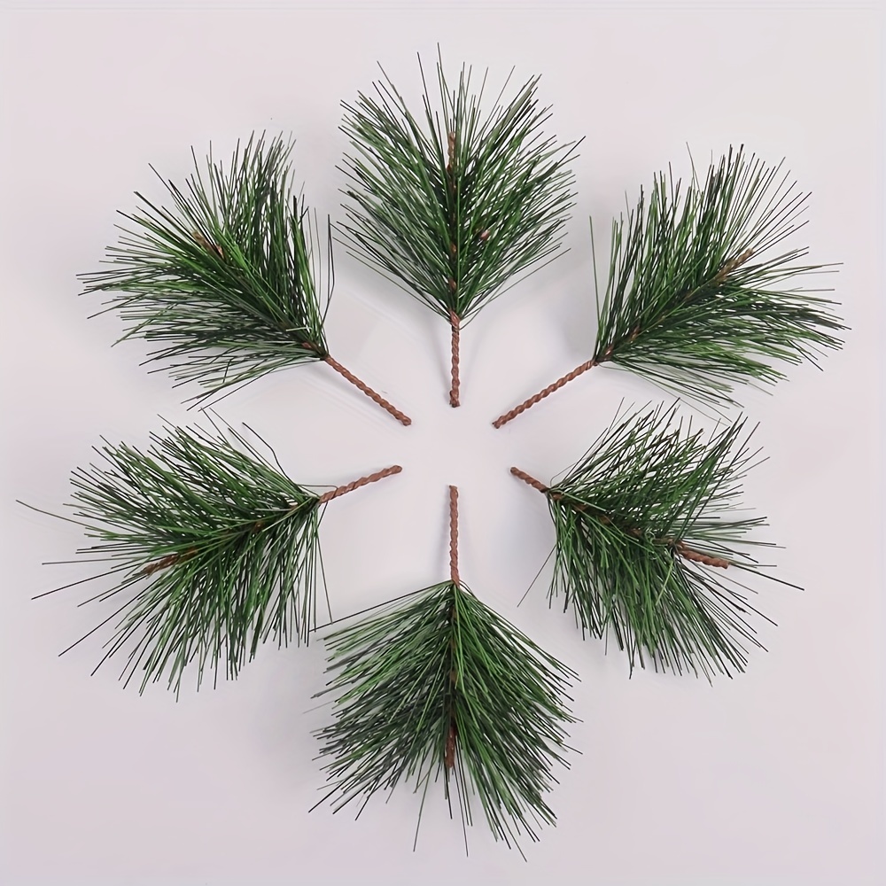 Artificial Green Pine Needles Branches Small Pine Twigs Stems