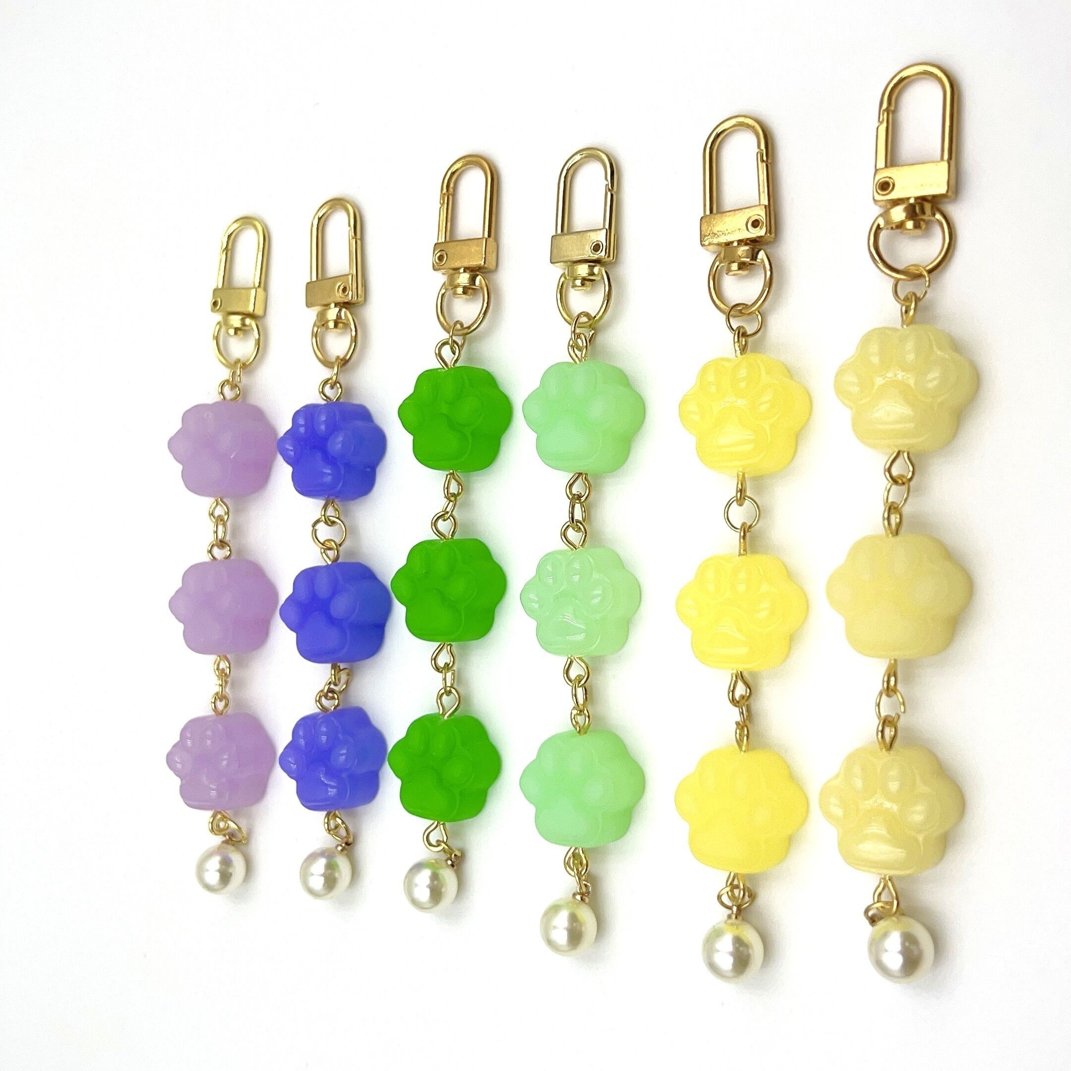 Cute Cat Paw Mini Keychain Resin Accessory for Women