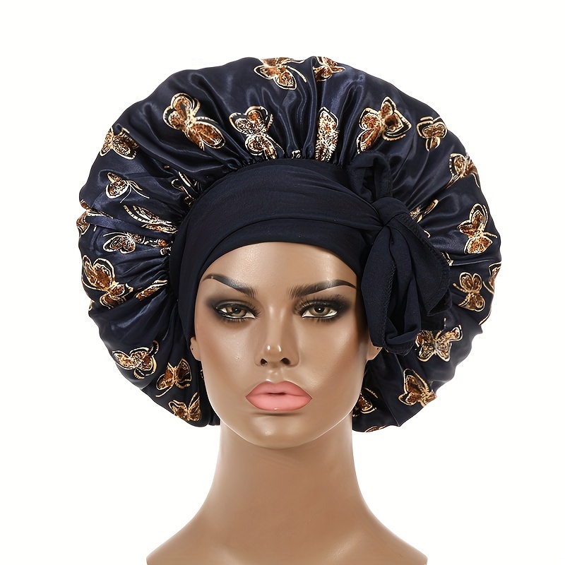 Elegant Large Satin Bonnets Butterfly Printed Ribbon Lace - Temu Denmark