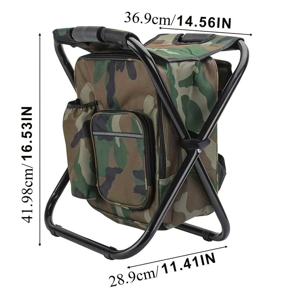 Waterproof Woven Dense Cloth Multifunctional Folded Portable Backpack Ice  Chair With Insulated Cooler Bag And Chair
