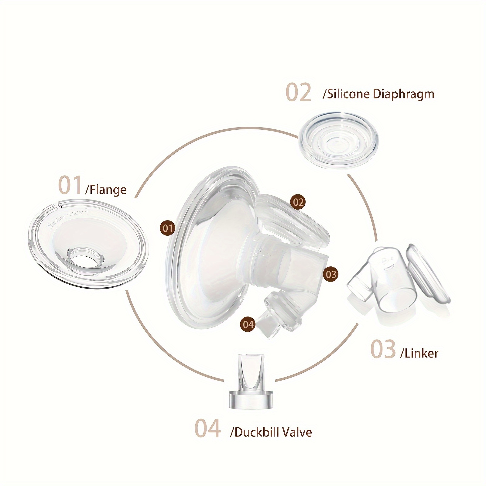 4pcs/set, Breast Pump Part Replacements, Compatible With TSRETE, CPPSLEE,  Momcozy S9/S12 Wearable Breast Pump, Breast Pump Accessories Replacements, (