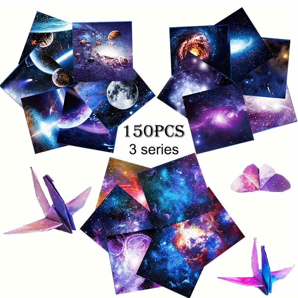 Double sided Starry Sky Origami Paper Craft Origami Square - Temu