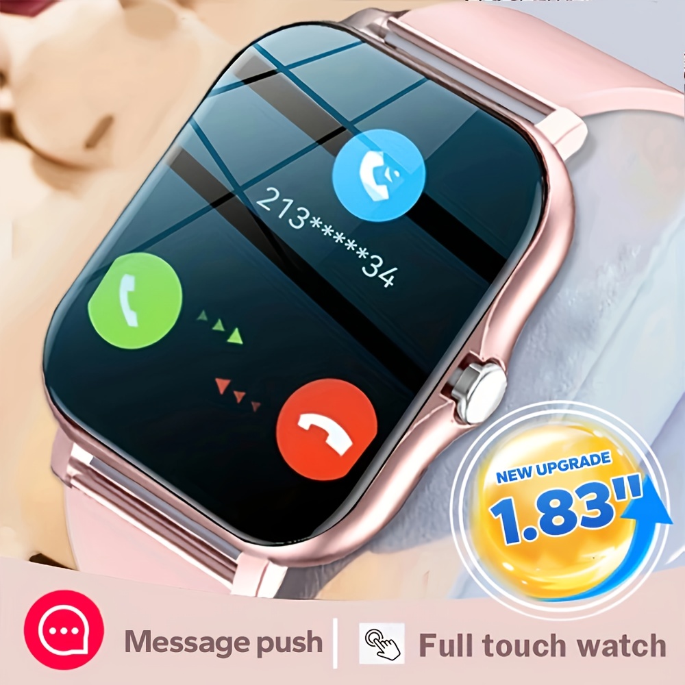  Relojes inteligentes para mujer, llamadas Bluetooth  (responder/hacer llamadas), notificaciones push para teléfonos Android,  reloj de seguimiento de actividad física con frecuencia cardíaca,  podómetro, control de voz, impermeable (rosa