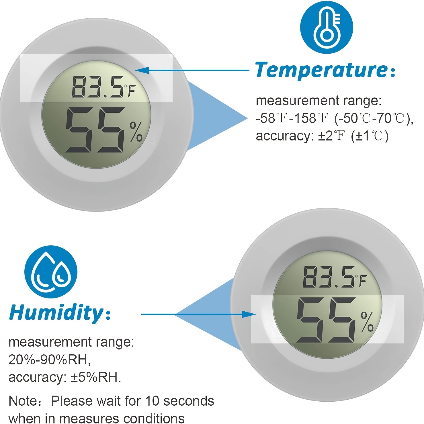 Digital Hygrometer Thermometer Humidity Meter For Home Bed - Temu United  Arab Emirates