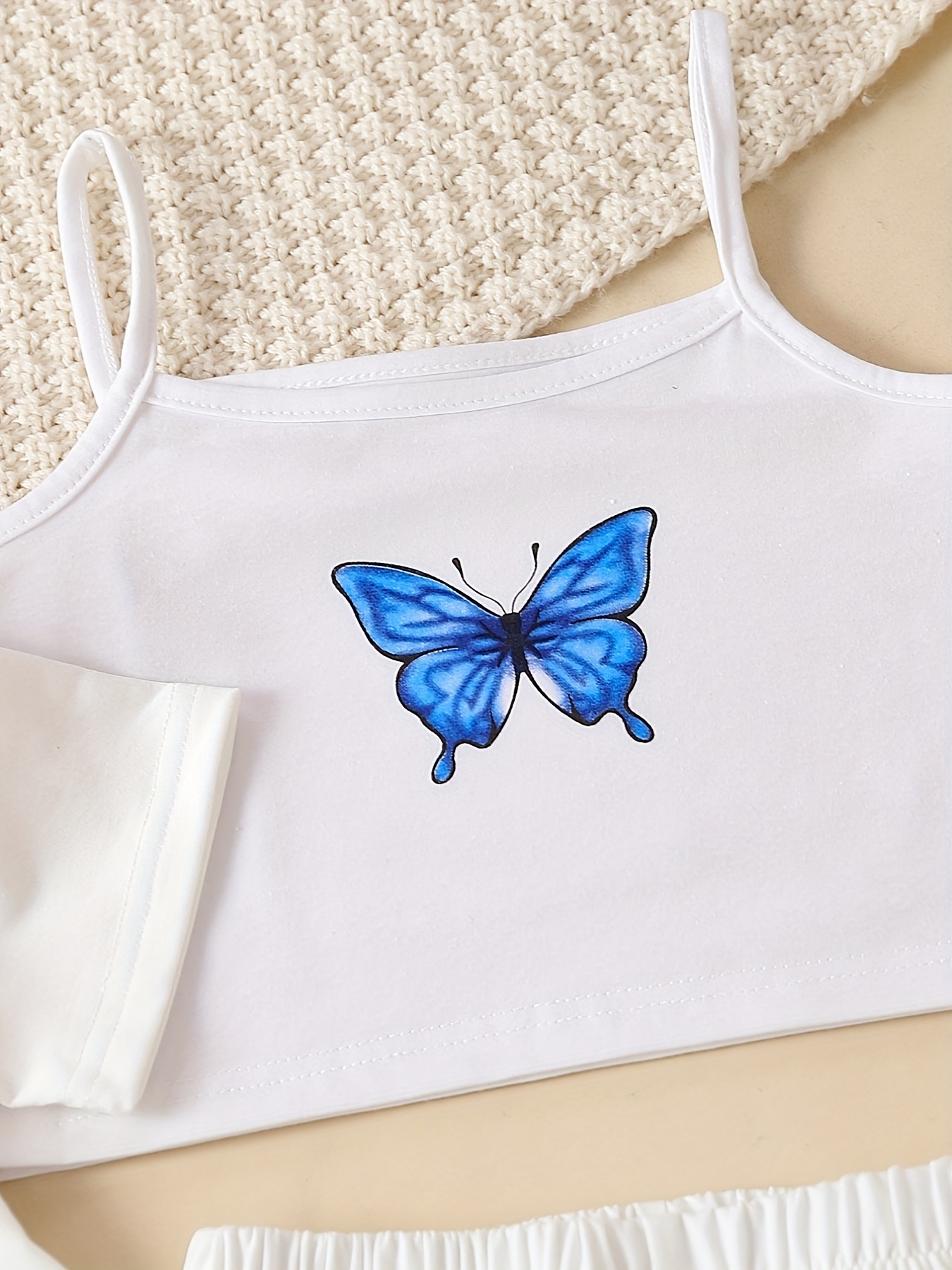Girls' Butterfly Graphic Casual Suit 3pcs Set