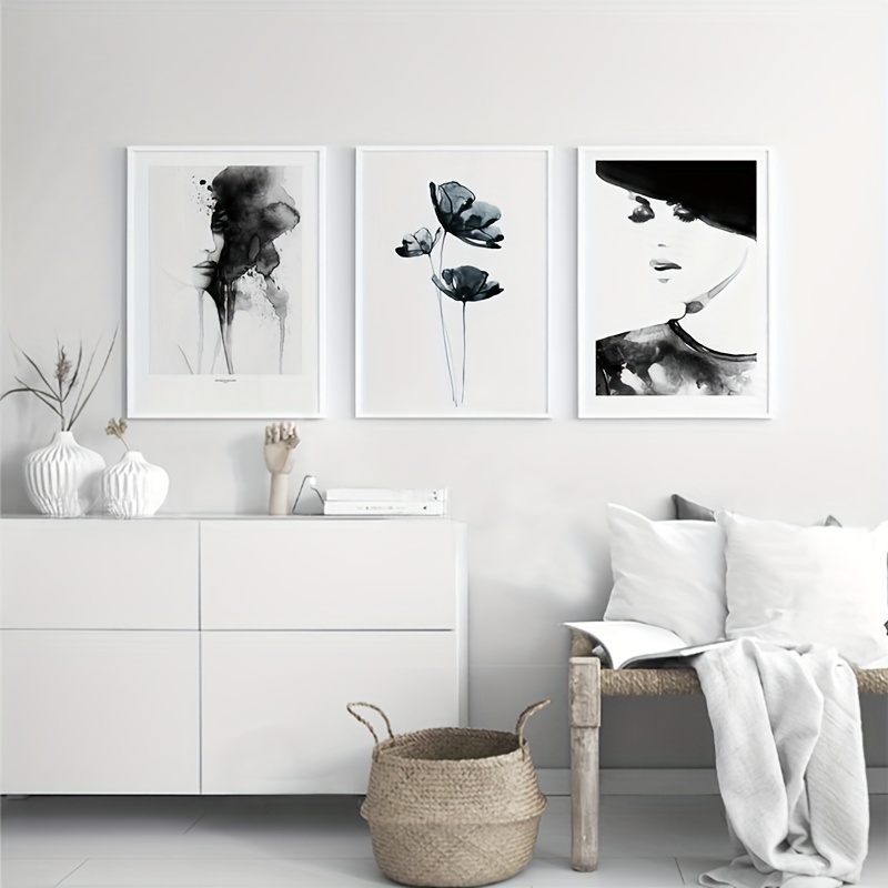 ホワイト 蓮の花 キャンバス ウォールアート リビングルーム 花 3D