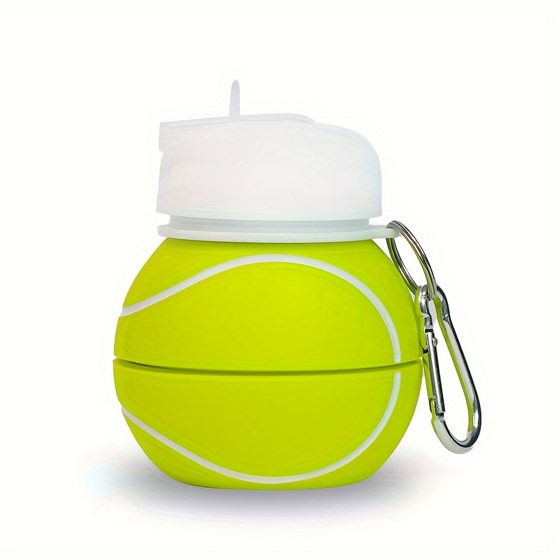 

1pc, Collapsible Sports Water Bottle, Tennis Design Water Cups, Portable Travel Water Bottles, For Camping, Hiking, Fitness, Outdoor Drinkware, Birthday Gifts