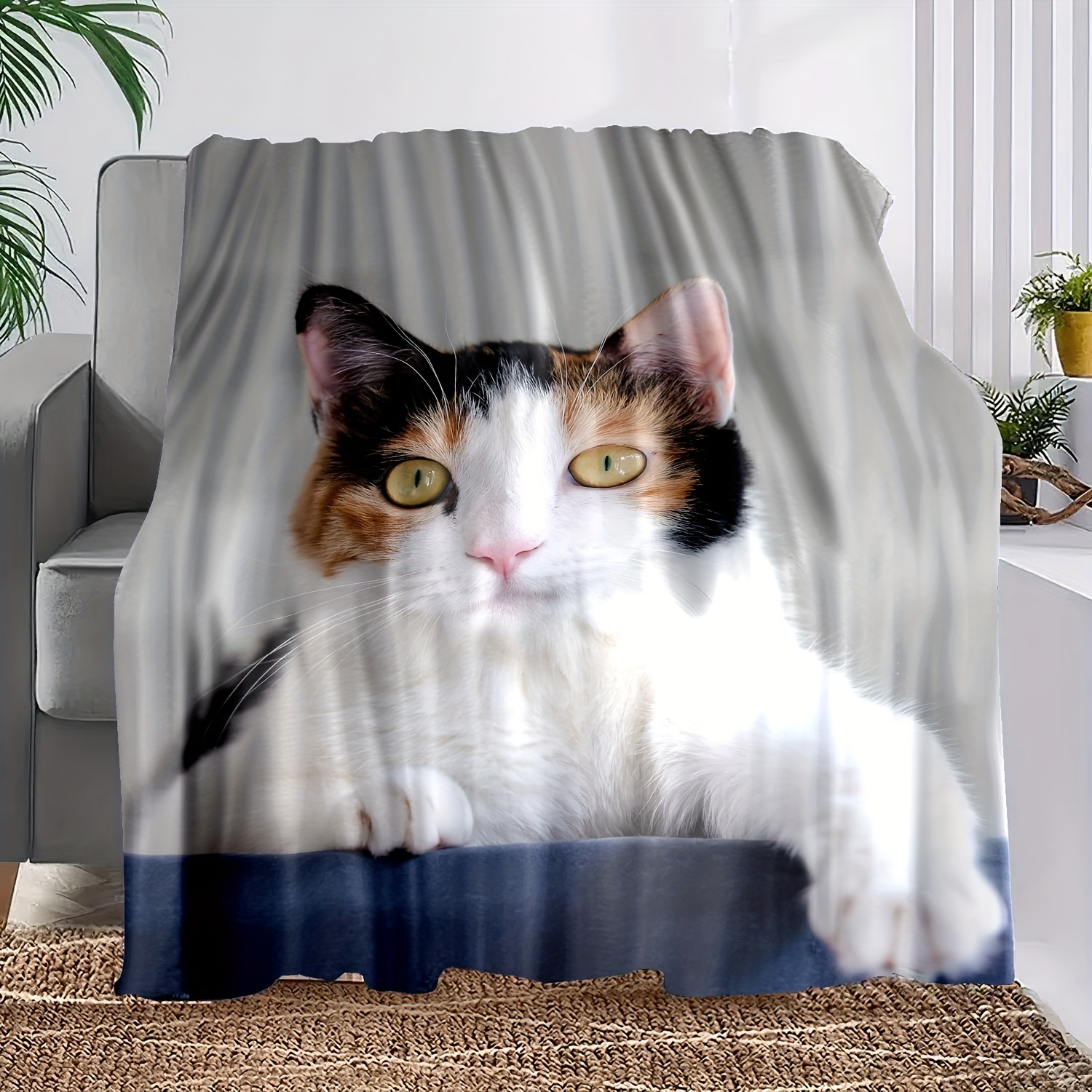 Black and discount white cat blanket