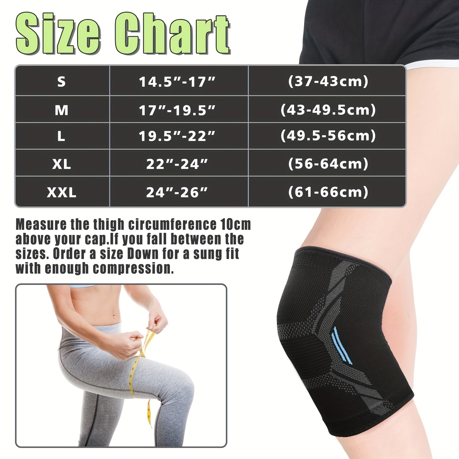 2 Pack Knee Compression Sleeve - Knee Brace for Men & Women, Knee Support  for Working Out, Running, Basketball, Gym, Weightlifting, Workout, for