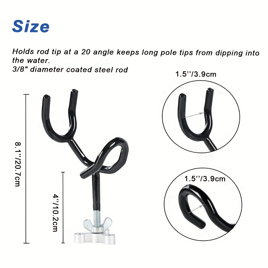 20 Degree Angle Rod Holders with Mounting Base PVC Coated Steel