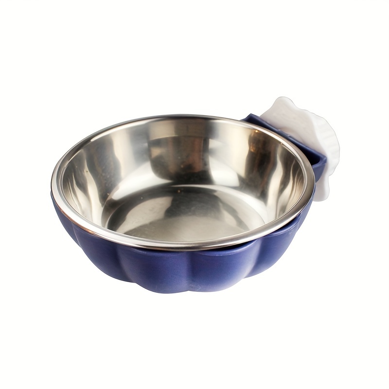 Image of 1pc Dog Bowl Feeder Pet Puppy Food Water Bowl, 2-in-1 Plastic Bowl & Stainless Steel Bowl, Removable Hanging Cat Rabbit Bird Food Basin Dish Perfect For Crates & Cages