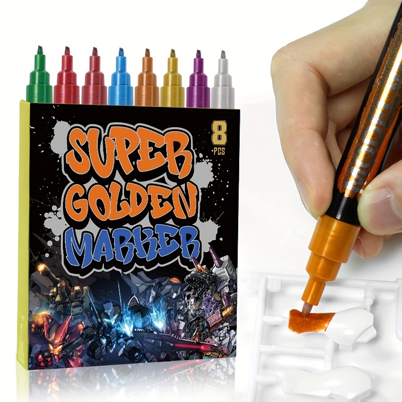 8 Colors Super Metal Marker Model Coloring Marker Pen Set