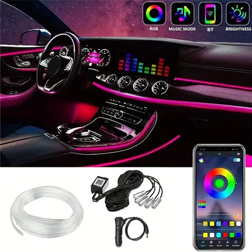 4 Stück Auto-Neon-Akzent-Streifenlichter, Integrierte RGB
