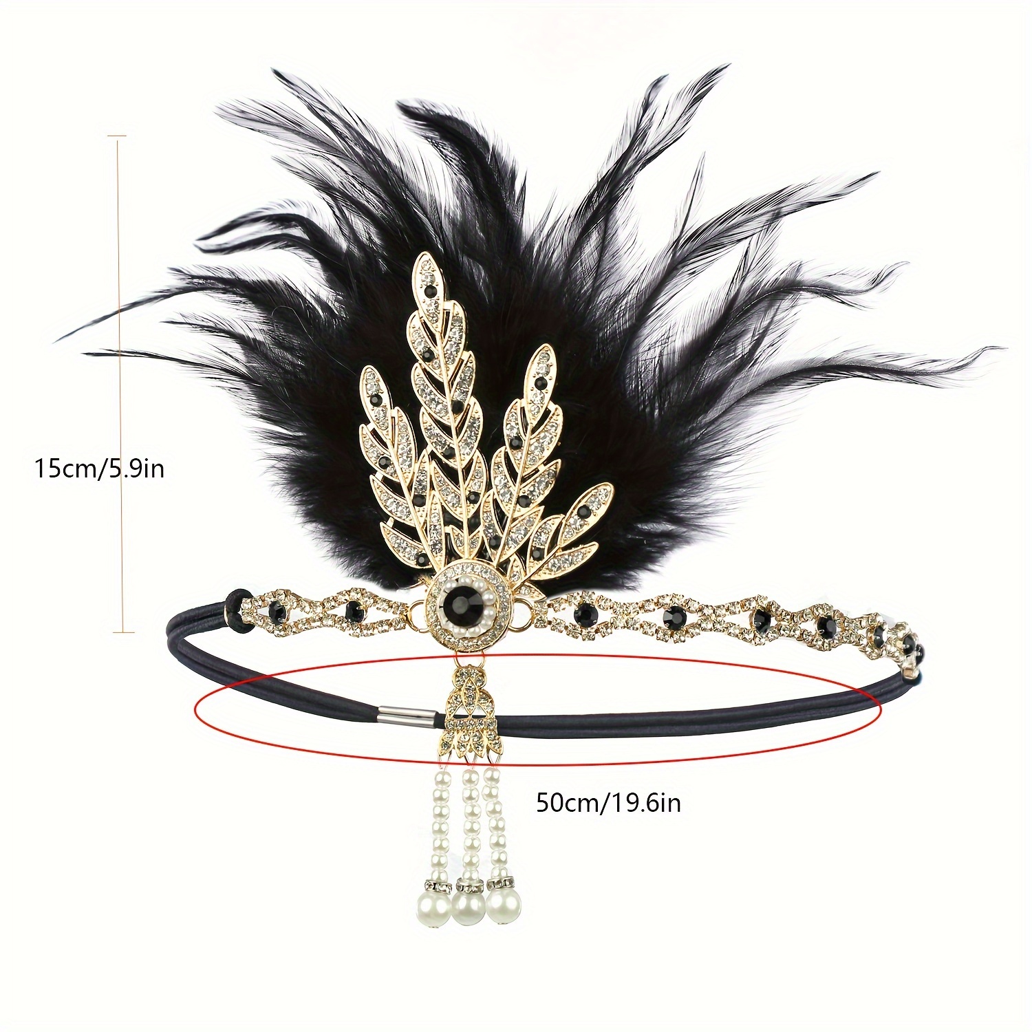 1920s Fascia Flapper Fascia Faux Piuma Fascia Foglia Strass Copricapo Faux  Perla Copricapo Accessori Per Capelli A Tema Great Gatsby Per Donne E