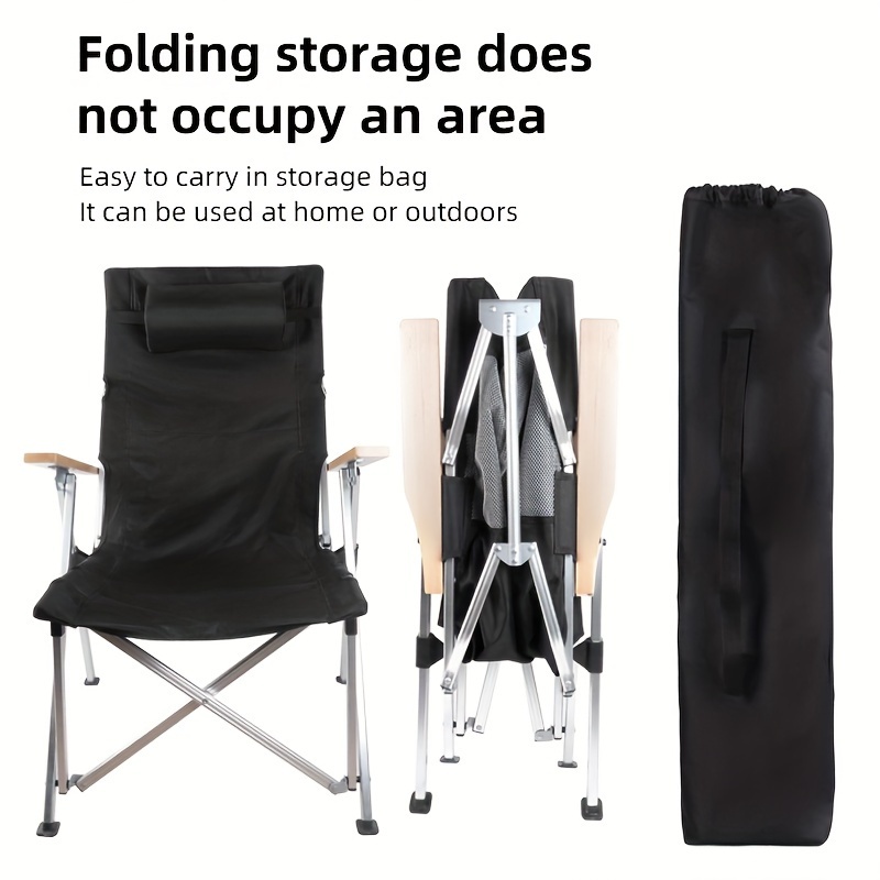 Adjustable Back Lifting Chair with Storage Bag for Fishing, Hiking, Picnics